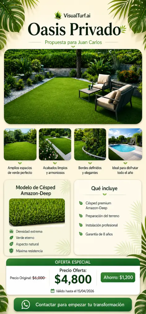 Propuesta comercial VisualTurf en móvil